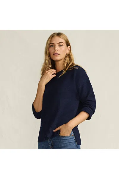 Lands' End Women's Ultrasoft Crew Neck Hi Low Hem Tunic Sweater In Blue