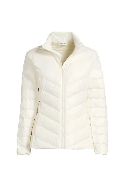 Lands' End Women's Wanderweight Chevron Down Jacket In White