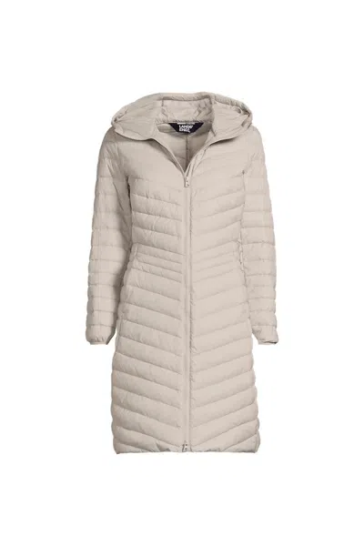 Lands' End Women's Wanderweight Packable Down Coat In White