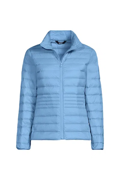 Lands' End Women's Wanderweight Packable Down Jacket In Blue
