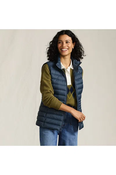 Lands' End Women's Wanderweight Packable Down Vest In Blue