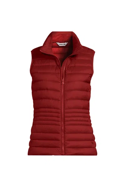 Lands' End Women's Wanderweight Packable Down Vest In Orange