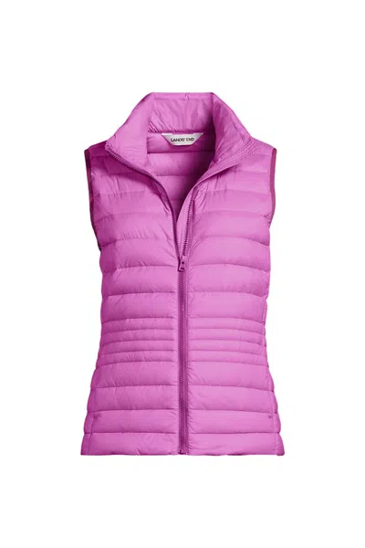 Lands' End Women's Wanderweight Packable Down Vest In Purple