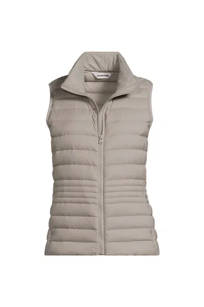 Lands' End Women's Wanderweight Packable Down Vest In Gray