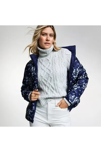 Lands' End Women's Wanderweight Reversible Packable Down Jacket In Blue