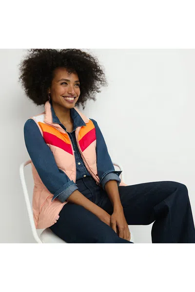 Lands' End Women's Wanderweight Reversible Packable Down Vest In Pink