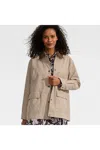 Lands' End Waxed Barn Jacket In Brown