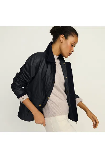 Lands' End Women's Waxed Cotton Barn Jacket In Black