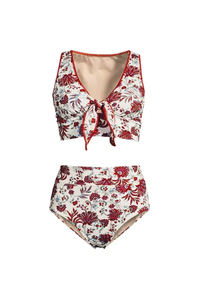 Lands' End Women's Whipstitch Bikini Set In Multi