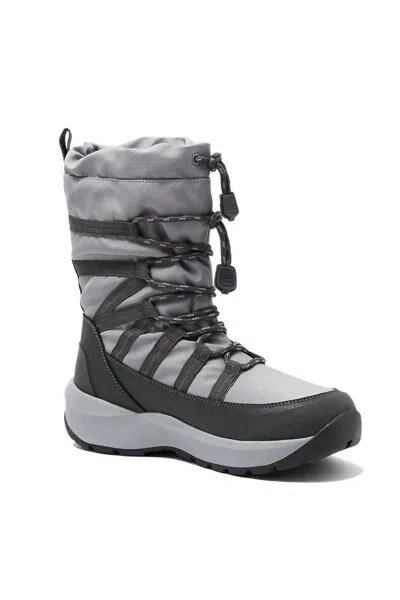 Lands' End Women's Wide Width Squall Mid Packable Winter Snow Boots In Gray
