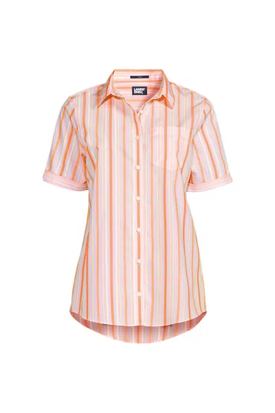 Lands' End Women's Wrinkle Free No Iron Shirt In Pink