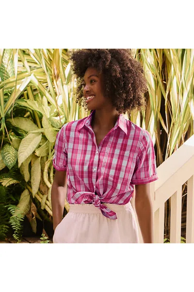 Lands' End Women's Wrinkle Free No Iron Shirt In Pink