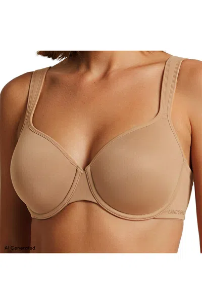 Lands' End Womens Full Coverage True Solutions Lightweight Microfiber Basic Bra In Red