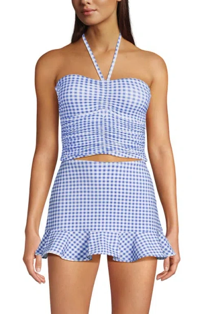 Lands' End Womens Ruched Halter Tankini Top In Multi