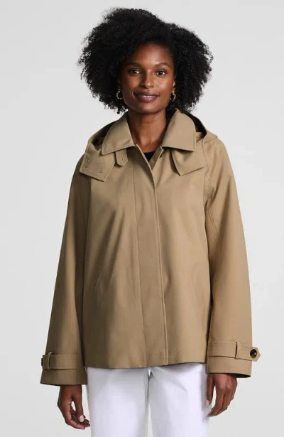 Lands' End Womens Squall Waterproof Hooded Short Mac Jacket In Animal Print