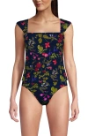 Lands' End Womens Square Neck Underwire Square Back Tankini Swimsuit Top