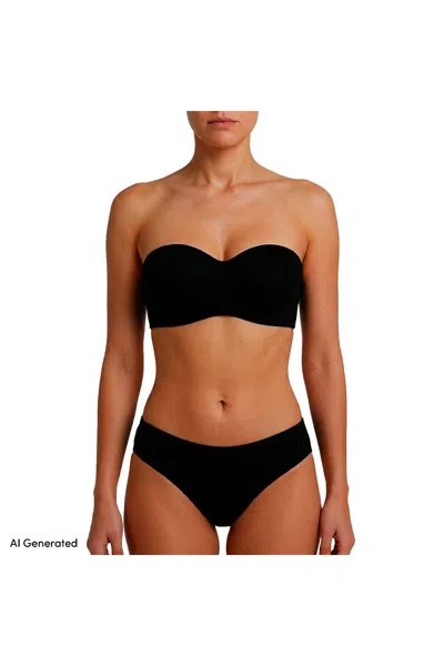 Lands' End Womens Strapless Convertible True Solutions Light Weight Microfiber Basic Bra In Black