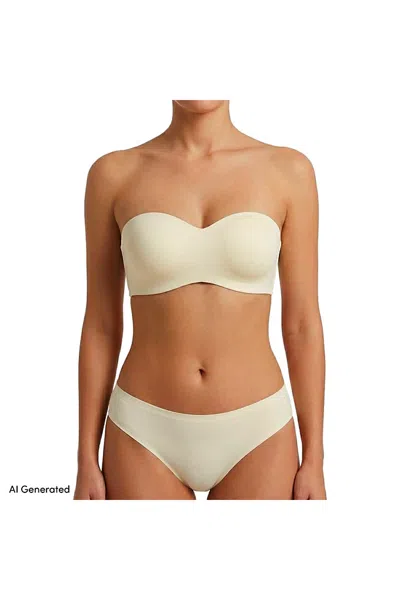 Lands' End Womens Strapless Convertible True Solutions Light Weight Microfiber Basic Bra In White