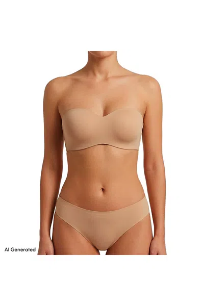 Lands' End Womens Strapless Convertible True Solutions Light Weight Microfiber Basic Bra In Neutral