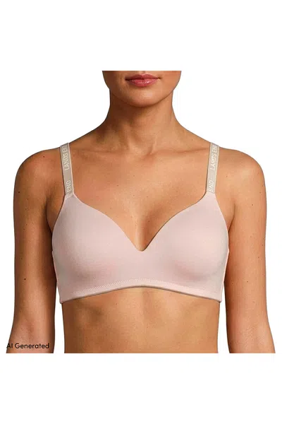 Lands' End Womens Wirefree Soft Essential Everyday Bra In Pink
