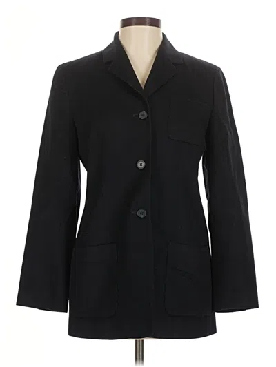 Pre-owned Lands' End Wool Blazer Jacket In Black