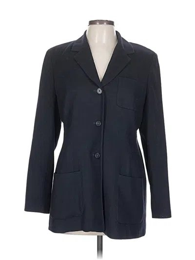 Pre-owned Lands' End Wool Blazer Jacket In Blue