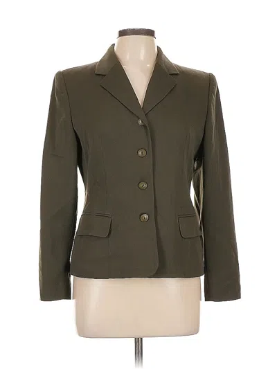 Pre-owned Lands' End Wool Blazer Jacket In Green