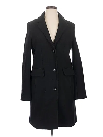 Pre-owned Lands' End Wool Coat In Black