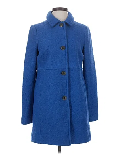 Pre-owned Lands' End Wool Coat In Blue