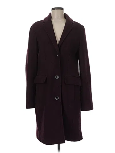 Pre-owned Lands' End Wool Coat In Burgundy