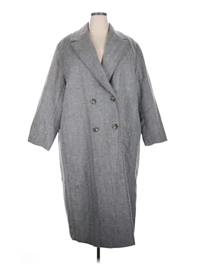 Pre-owned Lands' End Wool Coat In Gray