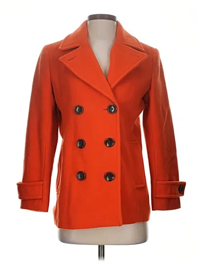Pre-owned Lands' End Wool Coat In Orange