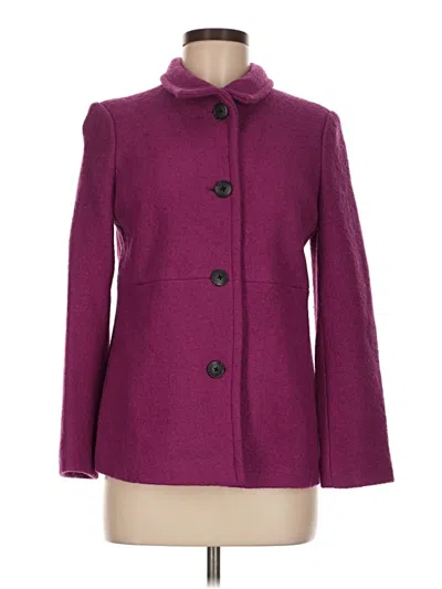 Pre-owned Lands' End Wool Coat In Purple