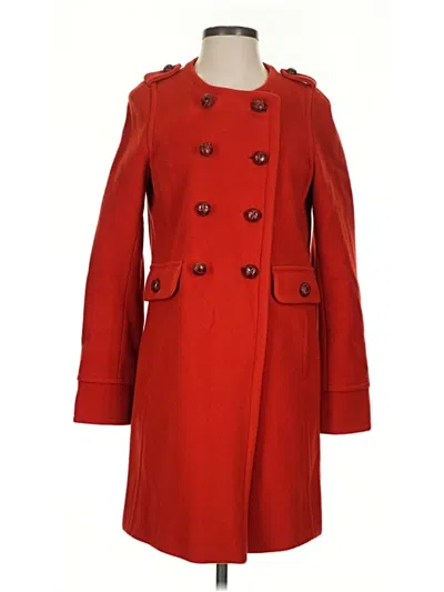 Pre-owned Lands' End Wool Coat In Red