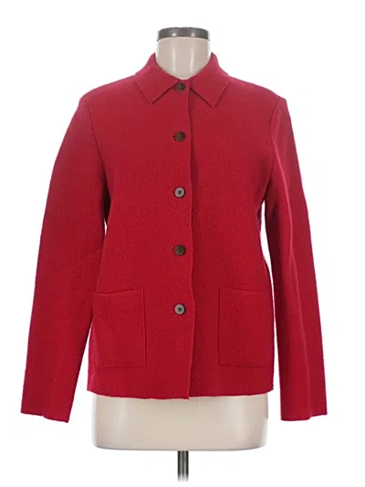 Pre-owned Lands' End Wool Coat In Red