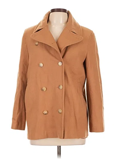 Pre-owned Lands' End Wool Coat In Tan