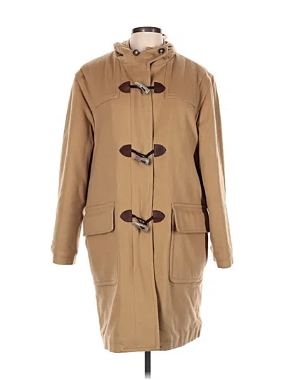 Pre-owned Lands' End Wool Coat In Tan