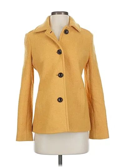 Pre-owned Lands' End Wool Coat In Yellow