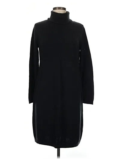 Pre-owned Lands' End Wool Dress In Black