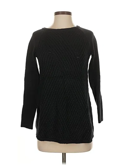 Pre-owned Lands' End Wool Pullover Sweater In Black