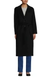 Lands' End Wool Wrap Long Coat In Black
