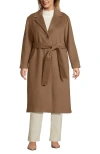 Lands' End Plus Size Wool Wrap Long Coat In Brown
