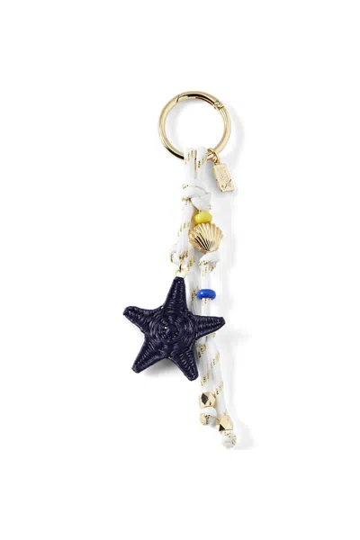 Lands' End Woven Star Bag Charm In Blue