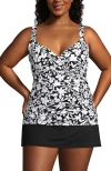 Lands' End Wrap Underwire Tankini Top Swimsuit