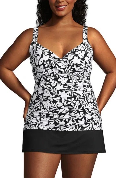 Lands' End Wrap Underwire Tankini Top Swimsuit