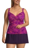 Lands' End Wrap Underwire Tankini Top Swimsuit