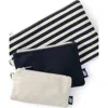 Lands' End Zip Canvas Pouch 3 Pack In Blue