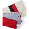 Lands' End Zip Canvas Pouch 3 Pack In Multi