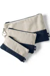 Lands' End Zip Canvas Pouch 3 Pack In Neutral