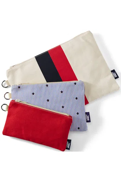 LANDS' END ZIP CANVAS POUCH 3 PACK